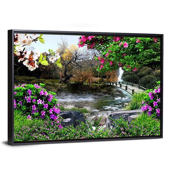 The Four Seasons Canvas Wall Art-5 Horizontal-Gallery Wrap-22" x 12"-Tiaracle