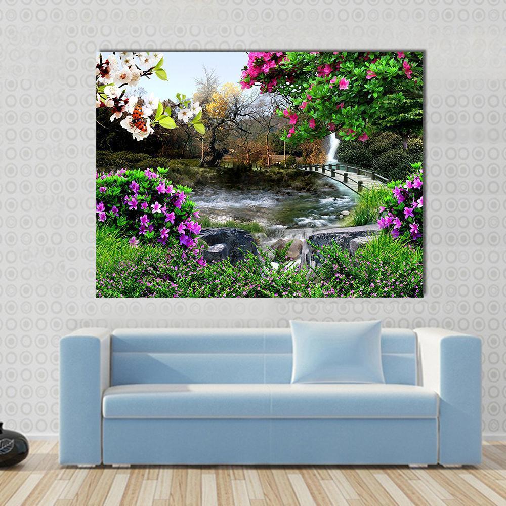 The Four Seasons Canvas Wall Art-1 Piece-Gallery Wrap-48" x 32"-Tiaracle