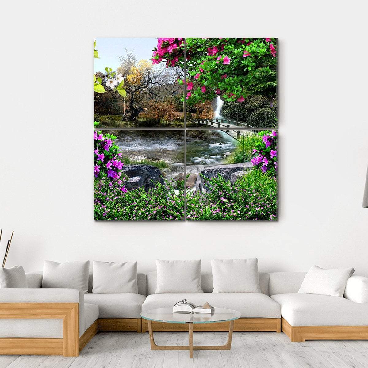 The Four Seasons Canvas Wall Art-4 Square-Gallery Wrap-17" x 17"-Tiaracle