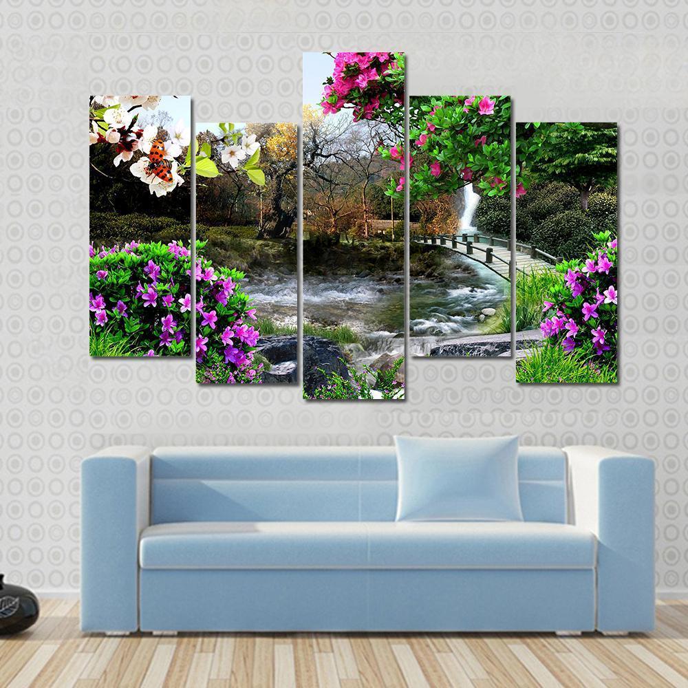 The Four Seasons Canvas Wall Art-5 Pop-Gallery Wrap-47" x 32"-Tiaracle