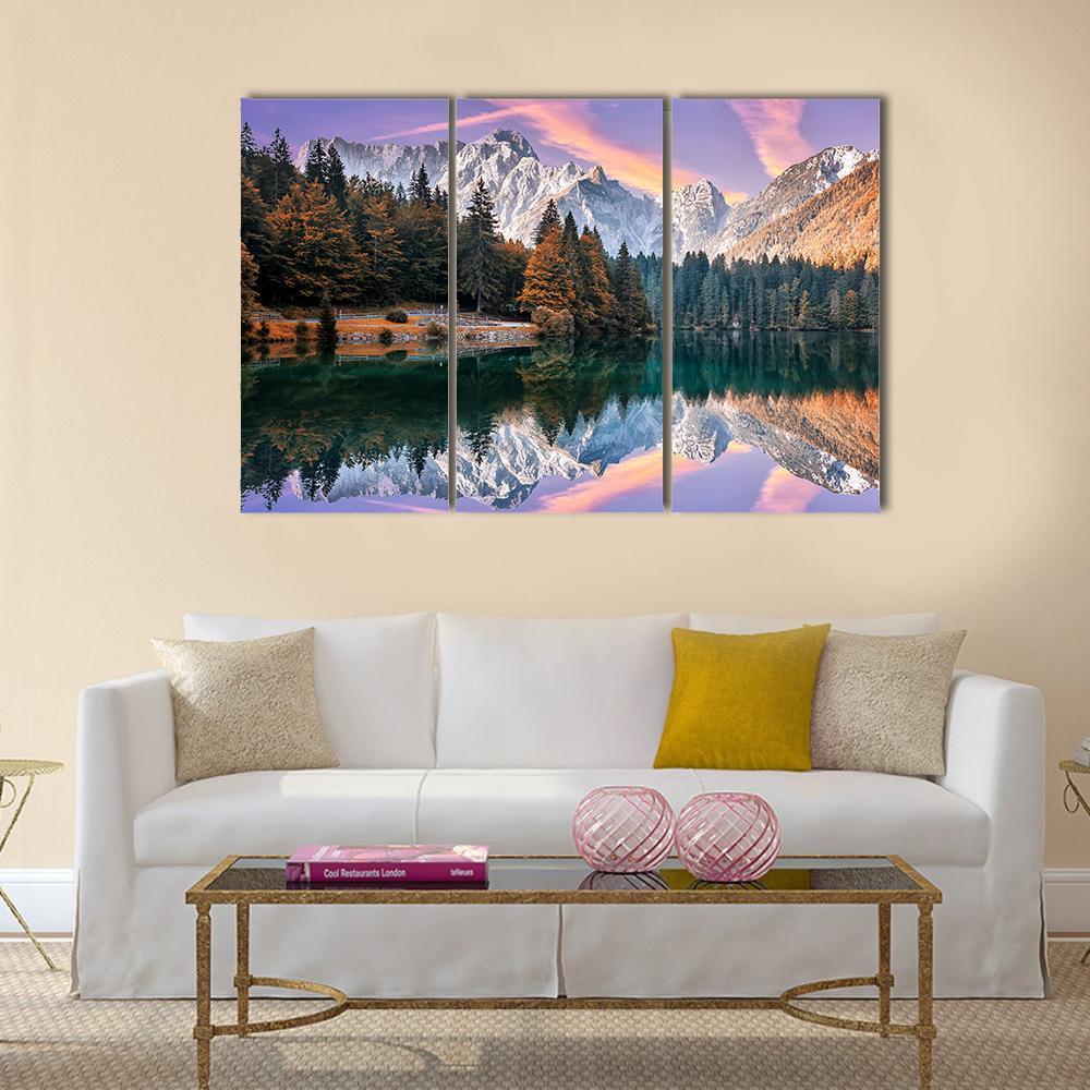 The Fusine Lake Italy Canvas Wall Art-3 Horizontal-Gallery Wrap-25" x 16"-Tiaracle