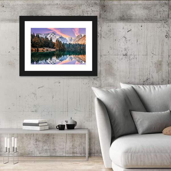 The Fusine Lake Italy Canvas Wall Art-5 Horizontal-Gallery Wrap-22" x 12"-Tiaracle