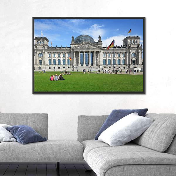 The German Reichstag Canvas Wall Art-1 Piece-Floating Frame-24" x 16"-Tiaracle
