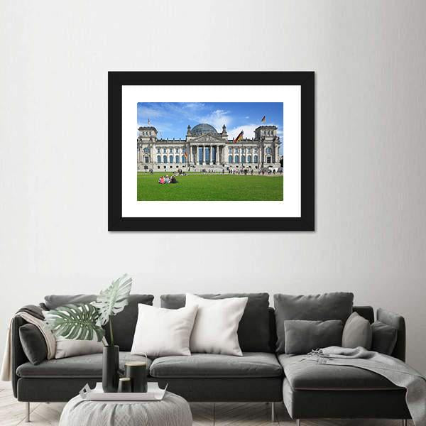 The German Reichstag Canvas Wall Art-1 Piece-Framed Print-20&quot; x 16&quot;-Tiaracle