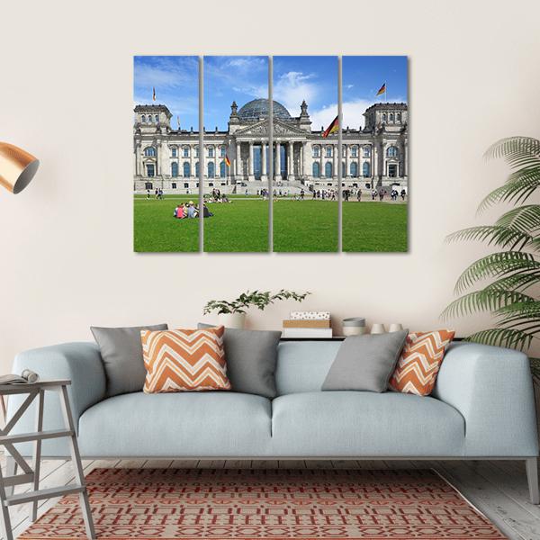 The German Reichstag Canvas Wall Art-4 Horizontal-Gallery Wrap-34&quot; x 24&quot;-Tiaracle