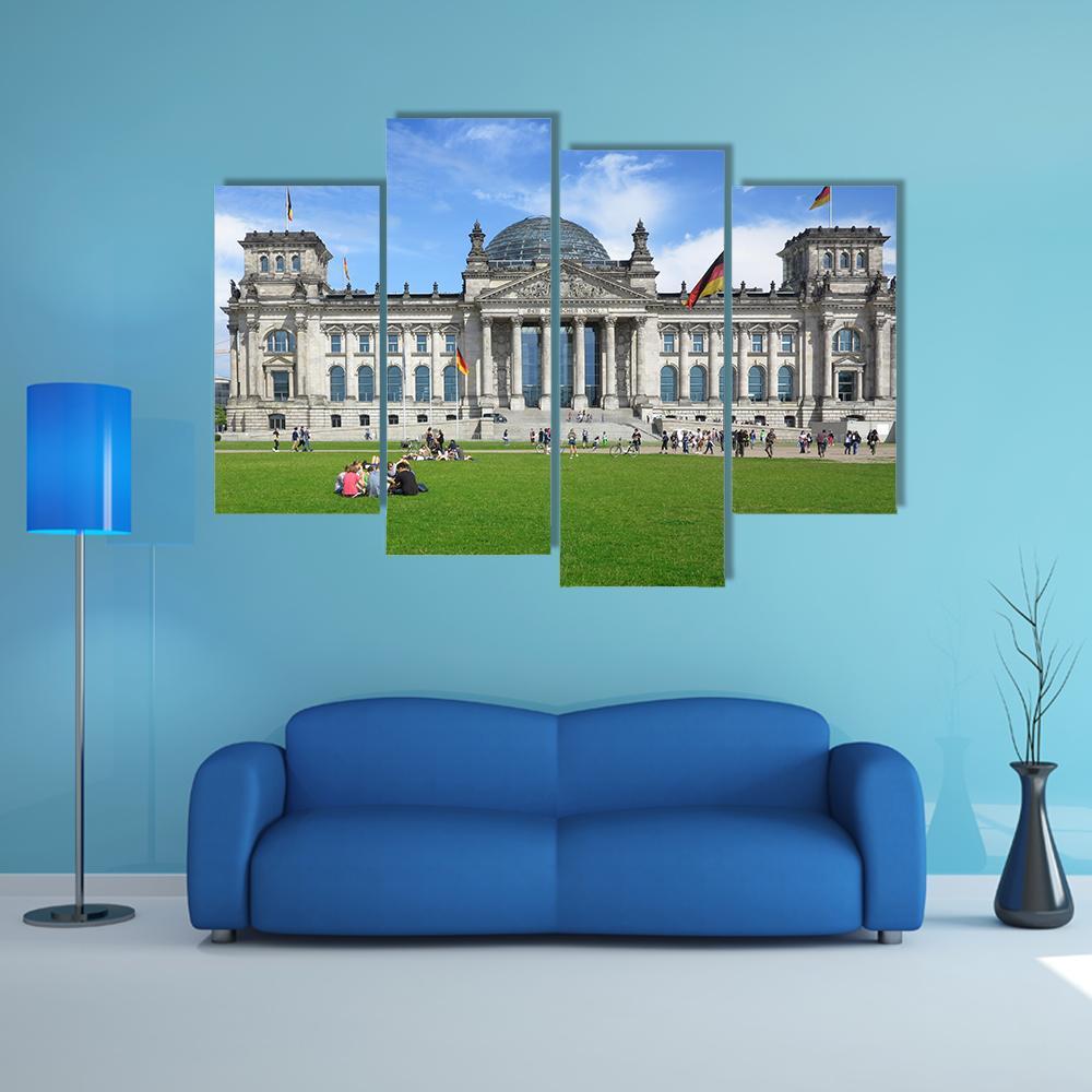 The German Reichstag Canvas Wall Art-4 Pop-Gallery Wrap-50&quot; x 32&quot;-Tiaracle
