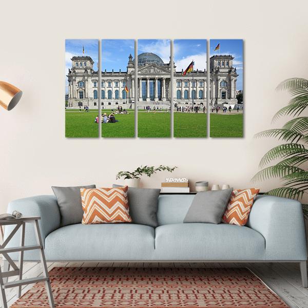 The German Reichstag Canvas Wall Art-5 Horizontal-Gallery Wrap-22&quot; x 12&quot;-Tiaracle