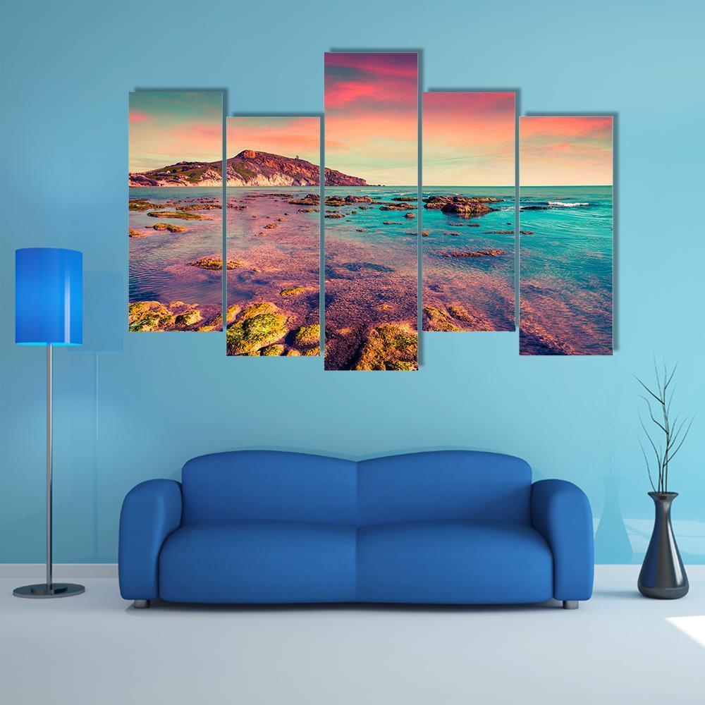 The Giallonardo Beach Canvas Wall Art-5 Pop-Gallery Wrap-47" x 32"-Tiaracle