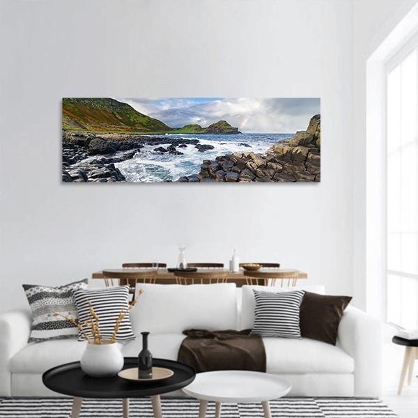 The Giant's Causeway In Northern Ireland Panoramic Canvas Wall Art-1 Piece-36" x 12"-Tiaracle