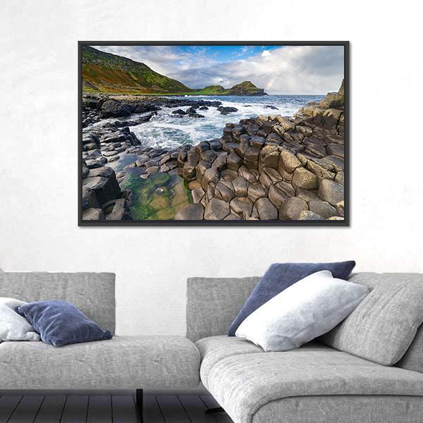 The Giant's Causeway In Northern Ireland Canvas Wall Art-1 Piece-Floating Frame-36" x 24"-Tiaracle