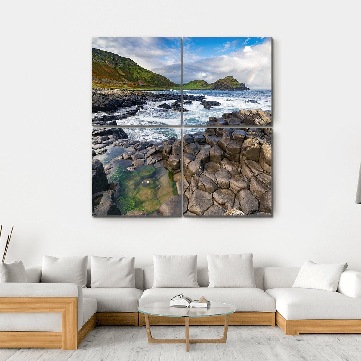 The Giant's Causeway In Northern Ireland Canvas Wall Art-4 Square-Gallery Wrap-17" x 17"-Tiaracle