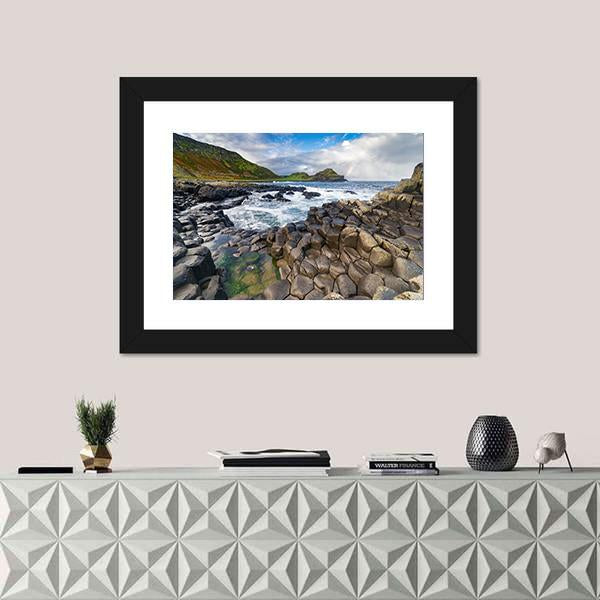 The Giant's Causeway In Northern Ireland Panoramic Canvas Wall Art-1 Piece-36" x 12"-Tiaracle