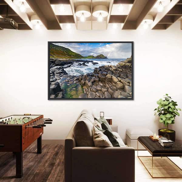 The Giant's Causeway In Northern Ireland Panoramic Canvas Wall Art-1 Piece-36" x 12"-Tiaracle