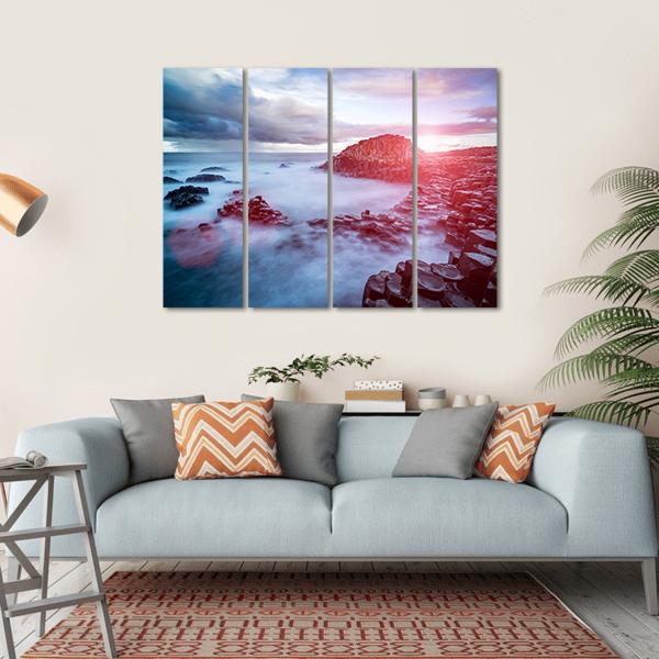 The Giant's Causeway In The Morning Canvas Wall Art-4 Horizontal-Gallery Wrap-34" x 24"-Tiaracle
