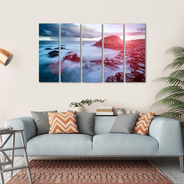 The Giant's Causeway In The Morning Canvas Wall Art-5 Horizontal-Gallery Wrap-22" x 12"-Tiaracle