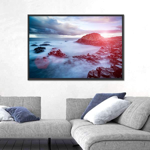 The Giant's Causeway In The Morning Panoramic Canvas Wall Art-1 Piece-36" x 12"-Tiaracle