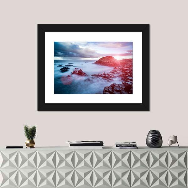 The Giant's Causeway In The Morning Panoramic Canvas Wall Art-1 Piece-36" x 12"-Tiaracle