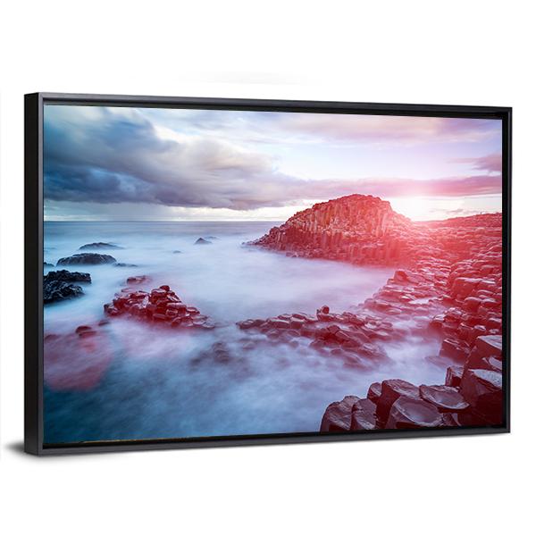 The Giant's Causeway In The Morning Panoramic Canvas Wall Art-1 Piece-36" x 12"-Tiaracle