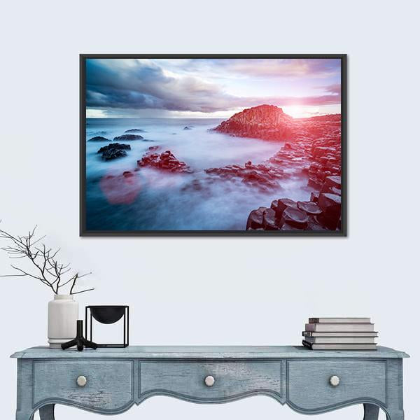 The Giant's Causeway In The Morning Panoramic Canvas Wall Art-1 Piece-36" x 12"-Tiaracle