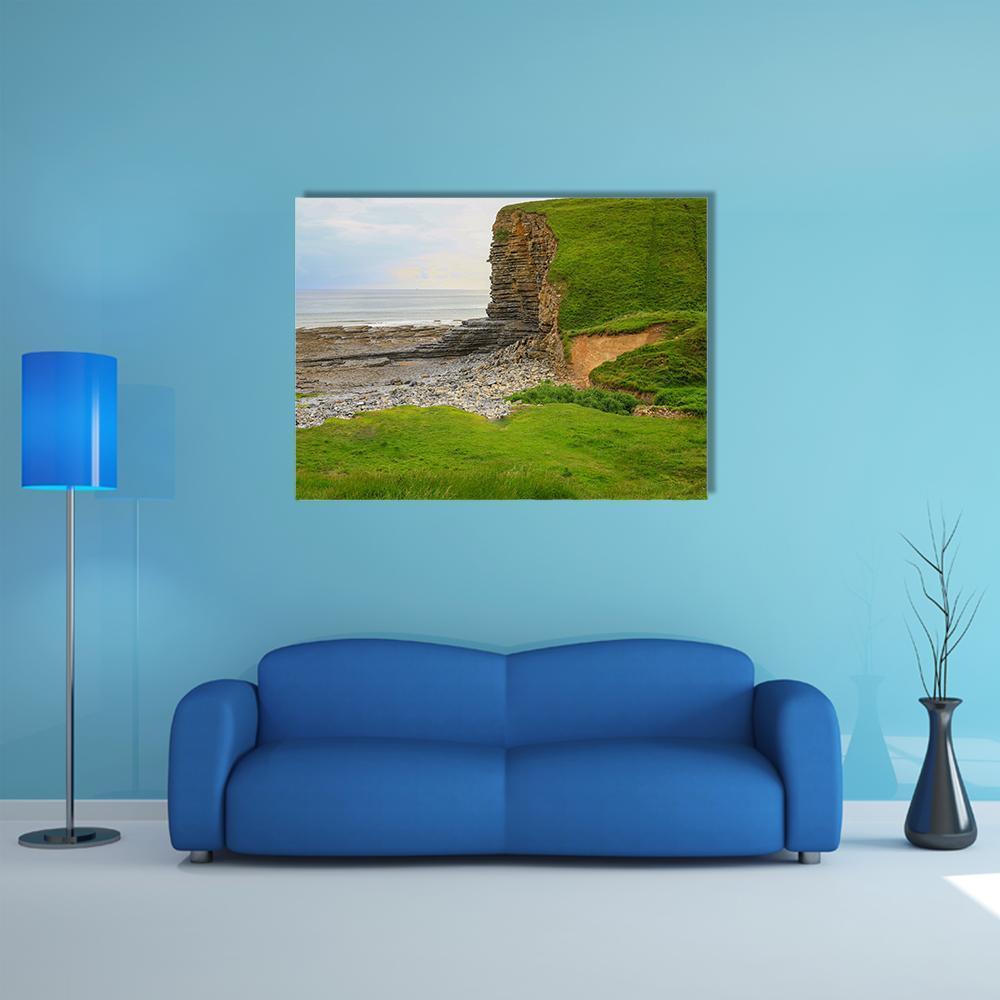 Glamorgan Heritage Coast Canvas Wall Art-1 Piece-Gallery Wrap-48" x 32"-Tiaracle