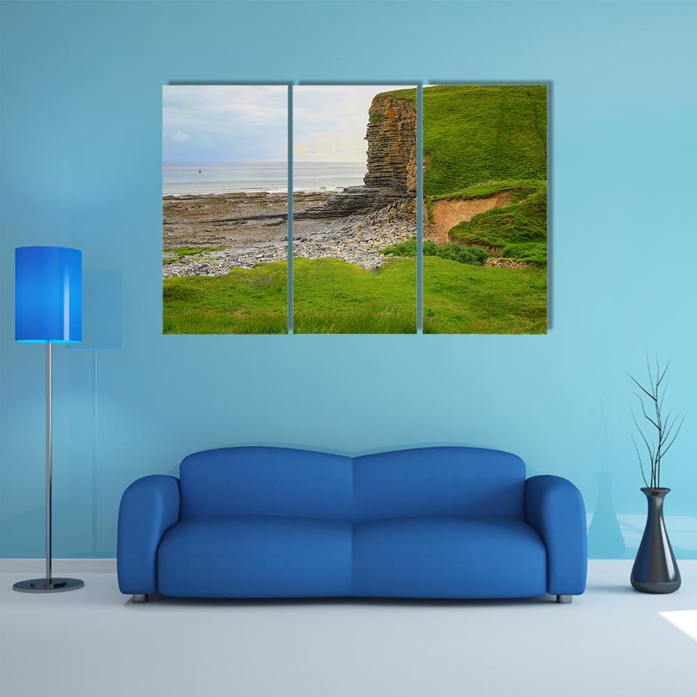 Glamorgan Heritage Coast Canvas Wall Art-3 Horizontal-Gallery Wrap-37" x 24"-Tiaracle