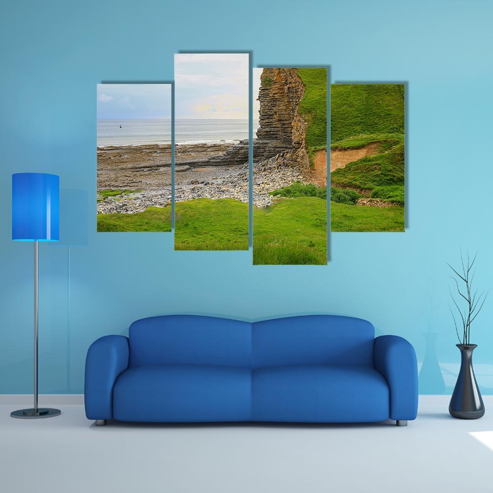 Glamorgan Heritage Coast Canvas Wall Art-4 Pop-Gallery Wrap-50" x 32"-Tiaracle