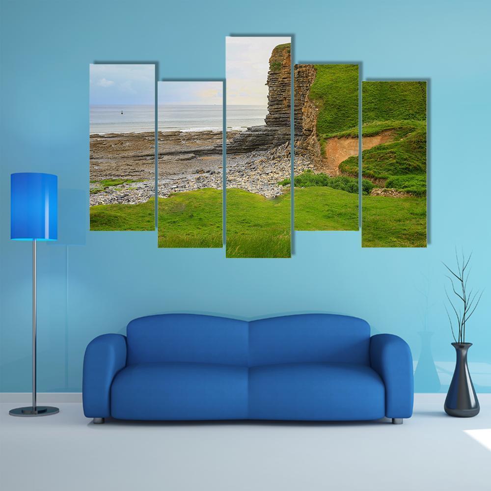 Glamorgan Heritage Coast Canvas Wall Art-5 Pop-Gallery Wrap-47" x 32"-Tiaracle