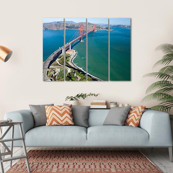 Golden Gate Bridge Canvas Wall Art-4 Horizontal-Gallery Wrap-34" x 24"-Tiaracle