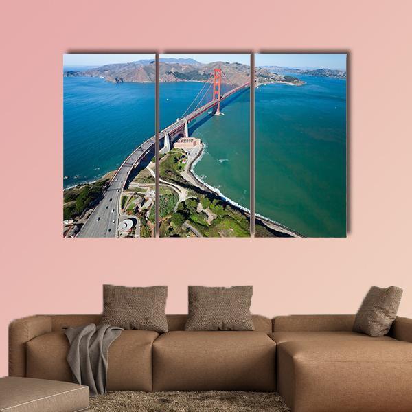 Golden Gate Bridge Canvas Wall Art-3 Horizontal-Gallery Wrap-37" x 24"-Tiaracle