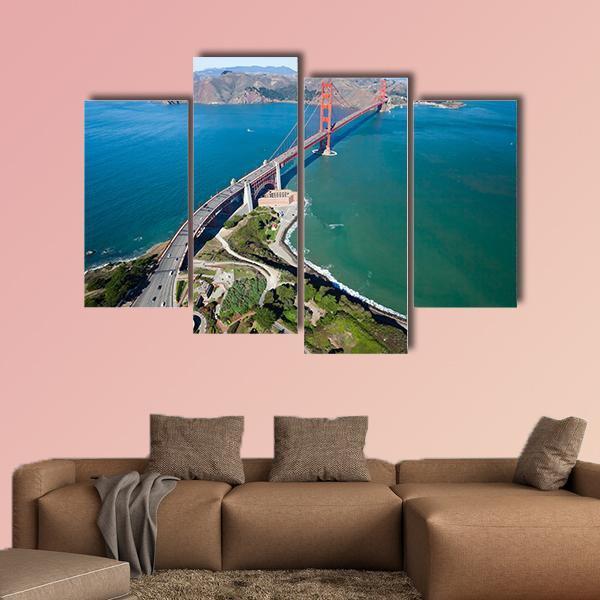 Golden Gate Bridge Canvas Wall Art-4 Pop-Gallery Wrap-50" x 32"-Tiaracle