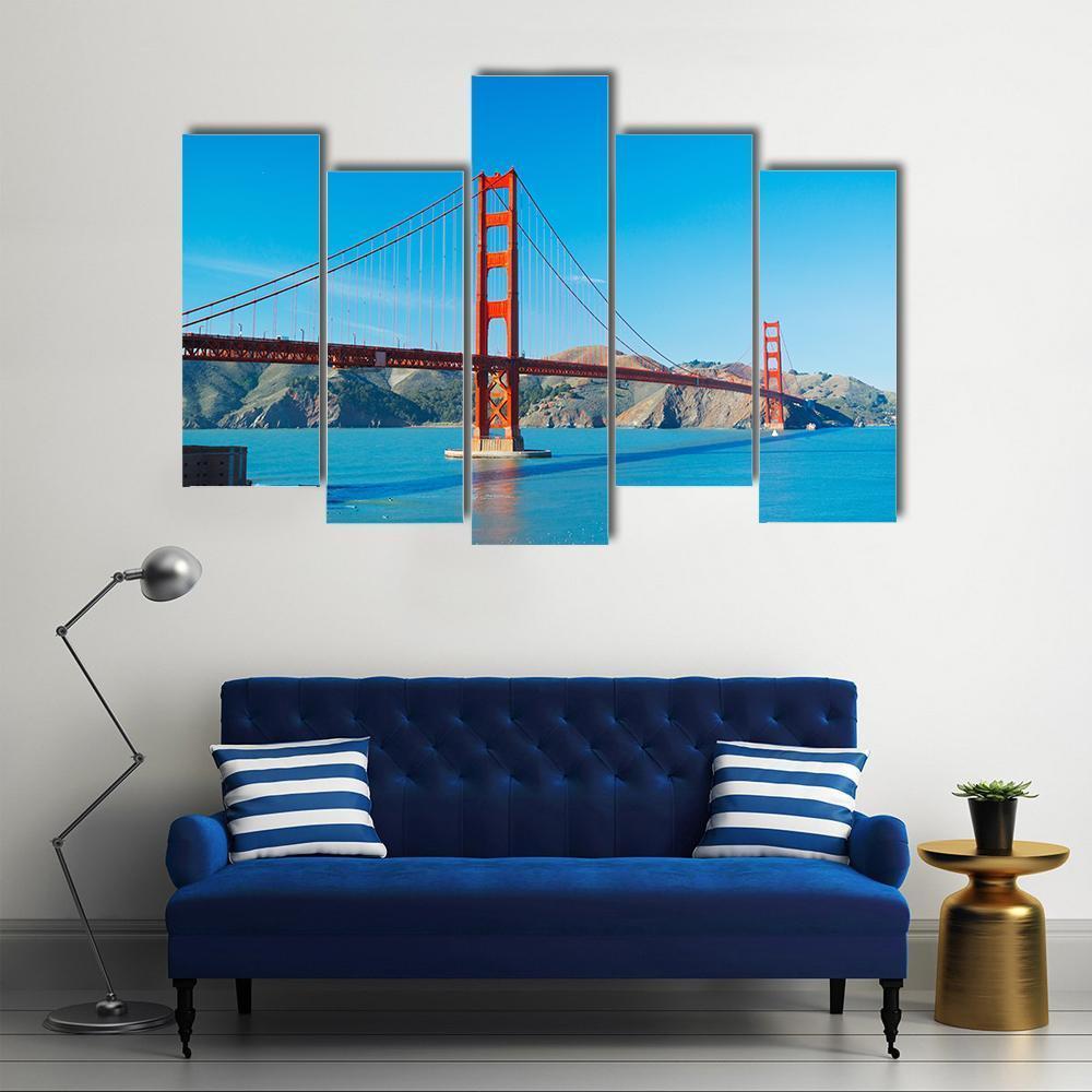 The Golden Gate Bridge Canvas Wall Art-5 Pop-Gallery Wrap-47" x 32"-Tiaracle