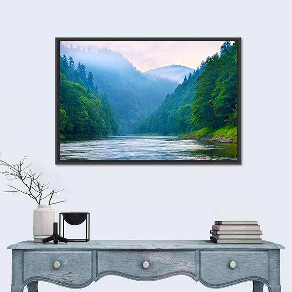 The Gorge Of Mountain River Canvas Wall Art-3 Horizontal-Gallery Wrap-25" x 16"-Tiaracle