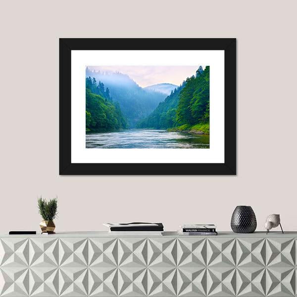 The Gorge Of Mountain River Canvas Wall Art-5 Horizontal-Gallery Wrap-22" x 12"-Tiaracle