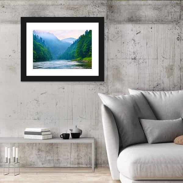 The Gorge Of Mountain River Canvas Wall Art-5 Horizontal-Gallery Wrap-22" x 12"-Tiaracle