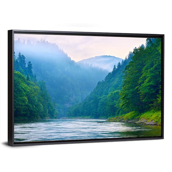 The Gorge Of Mountain River Canvas Wall Art-5 Horizontal-Gallery Wrap-22" x 12"-Tiaracle