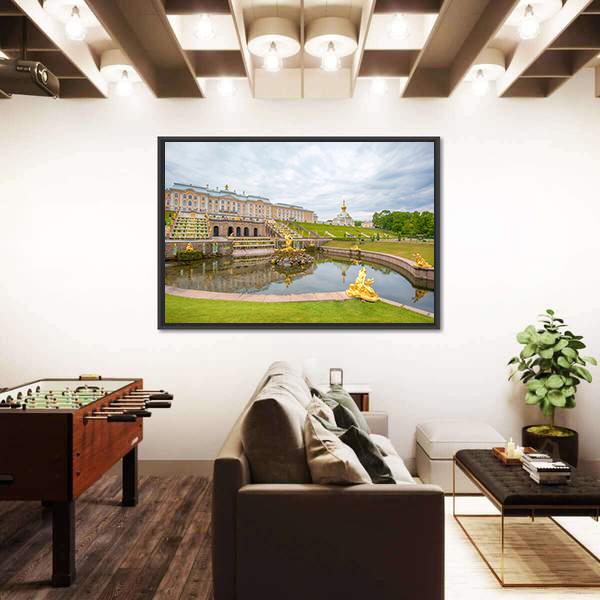 The Grand Cascade Fountain Canvas Wall Art-3 Horizontal-Gallery Wrap-25" x 16"-Tiaracle