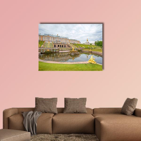 The Grand Cascade Fountain Canvas Wall Art-1 Piece-Gallery Wrap-48" x 32"-Tiaracle