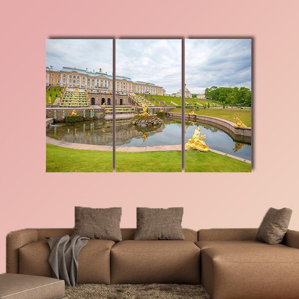 The Grand Cascade Fountain Canvas Wall Art-3 Horizontal-Gallery Wrap-37" x 24"-Tiaracle