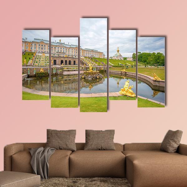 The Grand Cascade Fountain Canvas Wall Art-5 Pop-Gallery Wrap-47" x 32"-Tiaracle