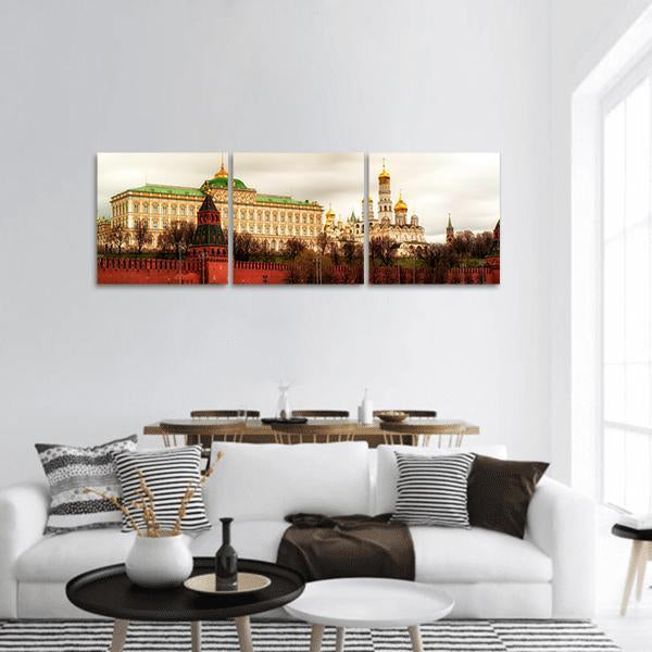 The Grand Kremlin Palace Panoramic Canvas Wall Art-3 Piece-25" x 08"-Tiaracle