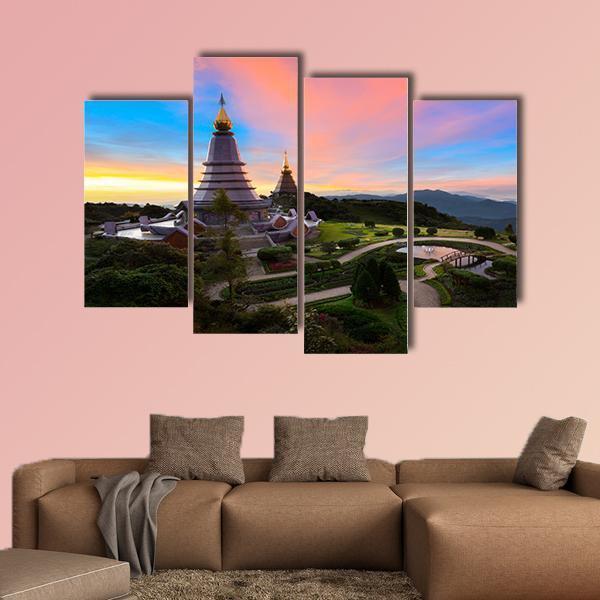 Pagoda Nabhapolbhumisir Thailand Canvas Wall Art-4 Pop-Gallery Wrap-50" x 32"-Tiaracle