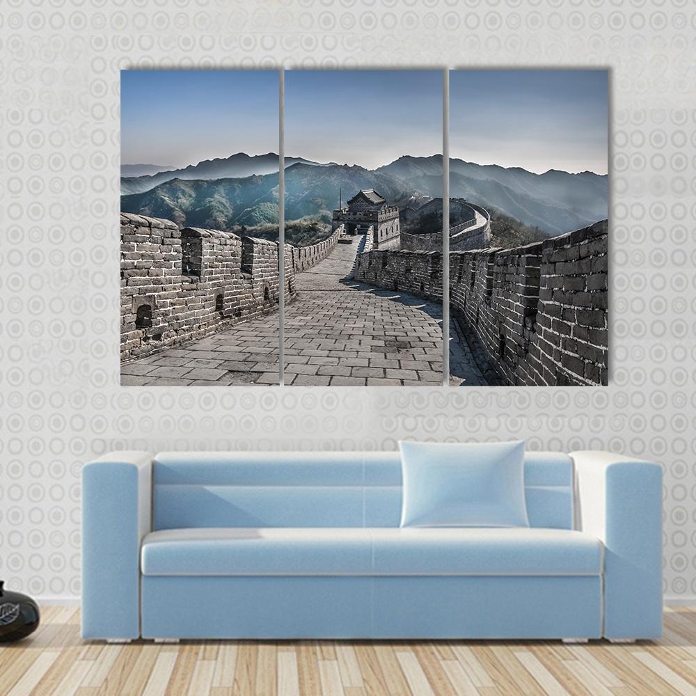 The Great Wall Of China Mutianyu Section Canvas Wall Art-3 Horizontal-Gallery Wrap-37" x 24"-Tiaracle