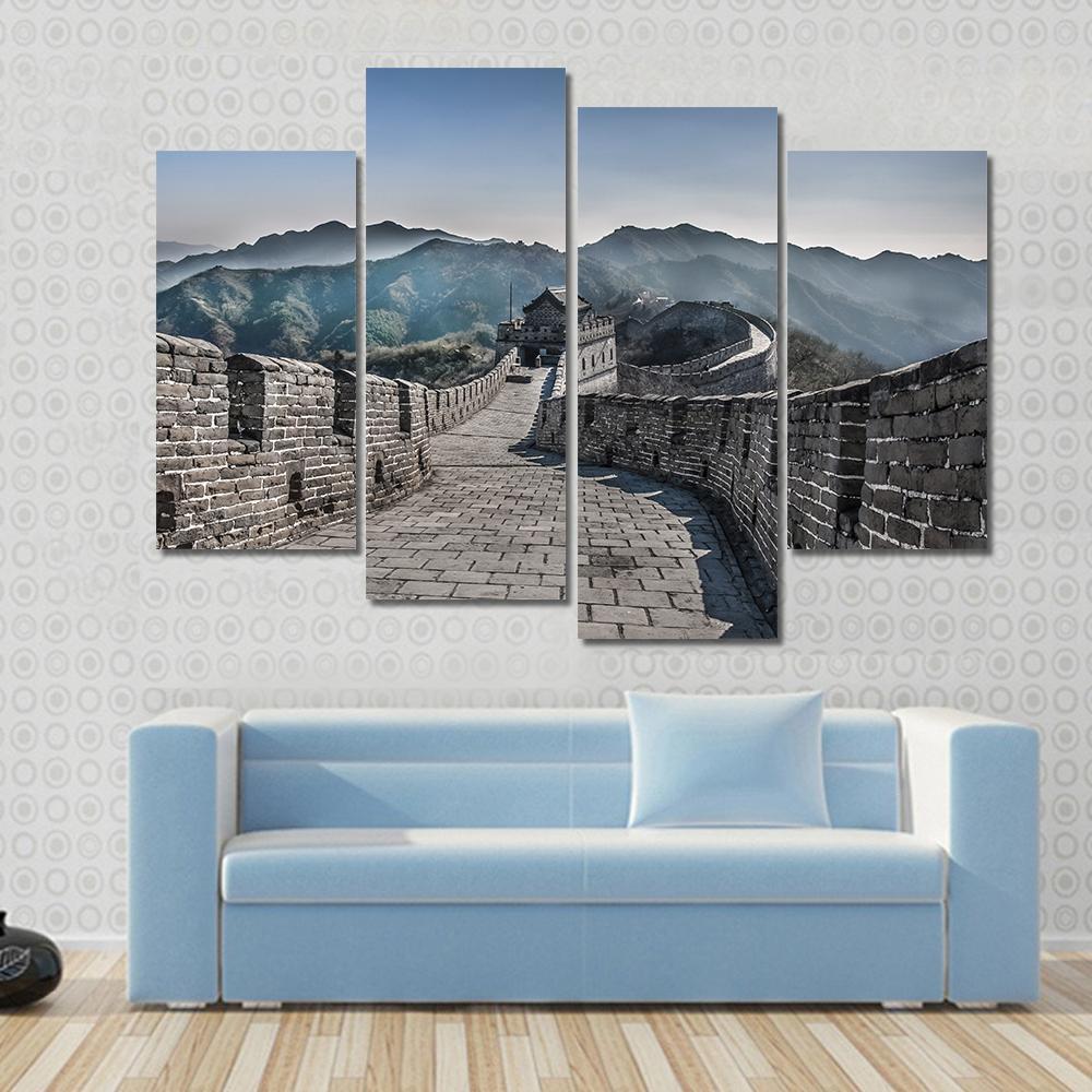 The Great Wall Of China Mutianyu Section Canvas Wall Art-4 Pop-Gallery Wrap-50" x 32"-Tiaracle