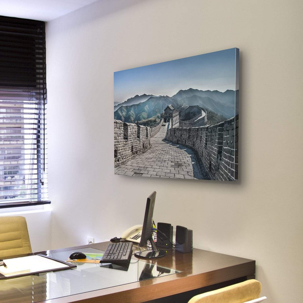 The Great Wall Of China Mutianyu Section Canvas Wall Art-3 Horizontal-Gallery Wrap-25" x 16"-Tiaracle