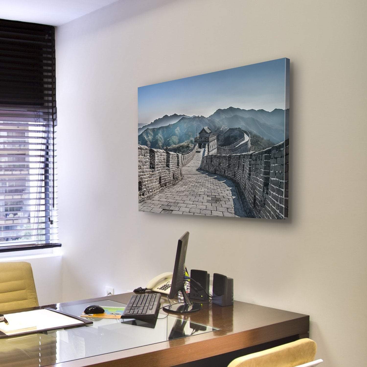 The Great Wall Of China Mutianyu Section Canvas Wall Art-1 Piece-Gallery Wrap-48" x 32"-Tiaracle