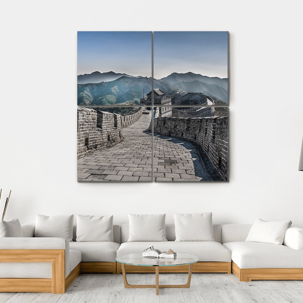 The Great Wall Of China Mutianyu Section Canvas Wall Art-5 Horizontal-Gallery Wrap-22" x 12"-Tiaracle