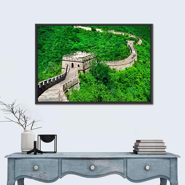 The Great Wall Of China Aerial View Canvas Wall Art-3 Horizontal-Gallery Wrap-25" x 16"-Tiaracle