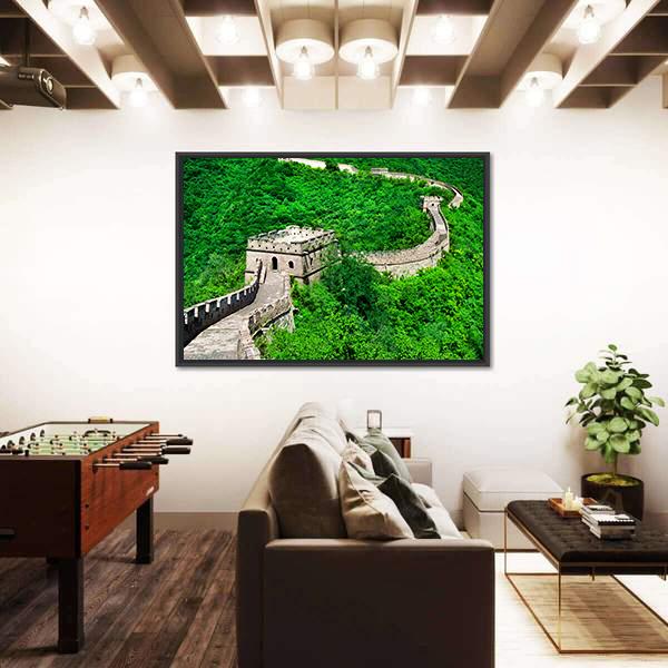 The Great Wall Of China Aerial View Canvas Wall Art-3 Horizontal-Gallery Wrap-25" x 16"-Tiaracle