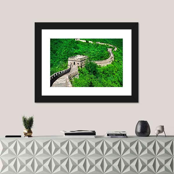 The Great Wall Of China Aerial View Canvas Wall Art-3 Horizontal-Gallery Wrap-25" x 16"-Tiaracle