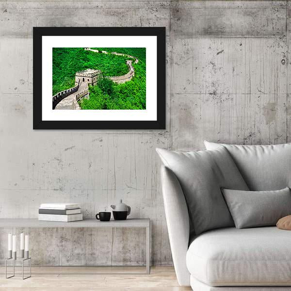The Great Wall Of China Aerial View Canvas Wall Art-5 Horizontal-Gallery Wrap-22" x 12"-Tiaracle